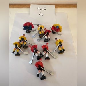Vintage Hard Plastic Hockey Player  Figures, set of 10